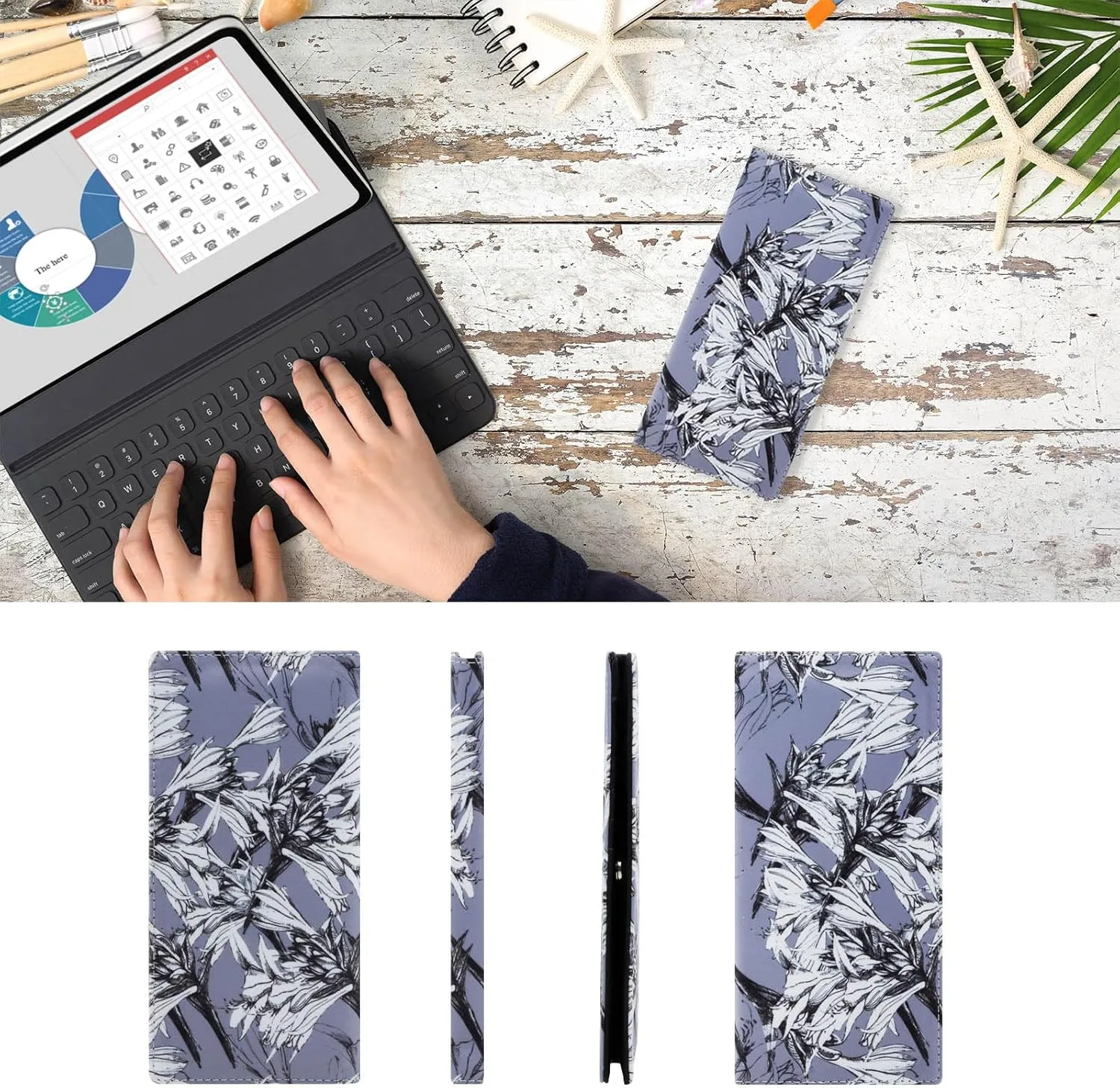 HUA ANGEL Bifold Wallets, Slim Long Wallet for Women RFID Blocking Ultra Thin Credit Card Holder Ladies Clutch Purse Billfold
