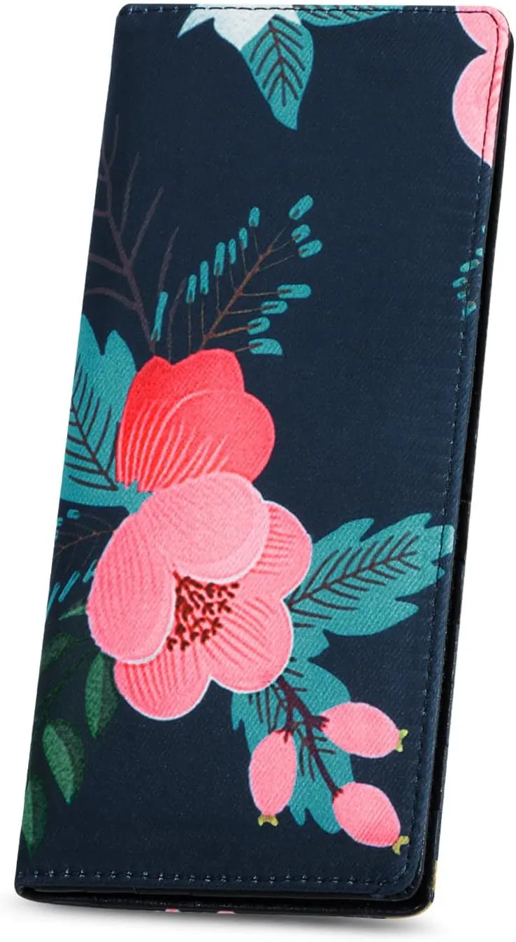 HUA ANGEL Bifold Wallets, Slim Long Wallet for Women RFID Blocking Ultra Thin Credit Card Holder Ladies Clutch Purse Billfold