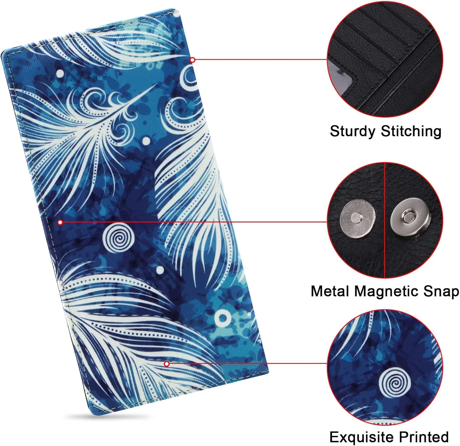 HUA ANGEL Bifold Wallets, Slim Long Wallet for Women RFID Blocking Ultra Thin Credit Card Holder Ladies Clutch Purse Billfold