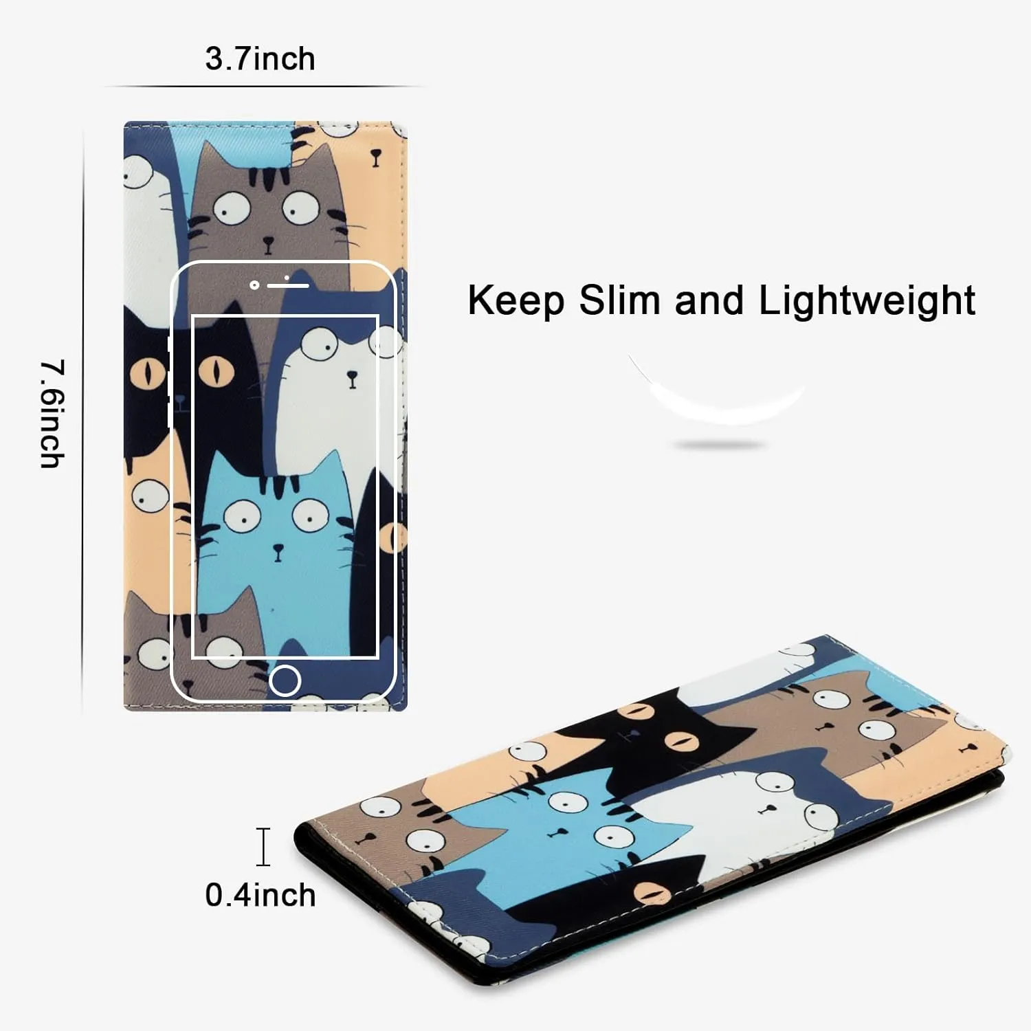 HUA ANGEL Bifold Wallets, Slim Long Wallet for Women RFID Blocking Ultra Thin Credit Card Holder Ladies Clutch Purse Billfold