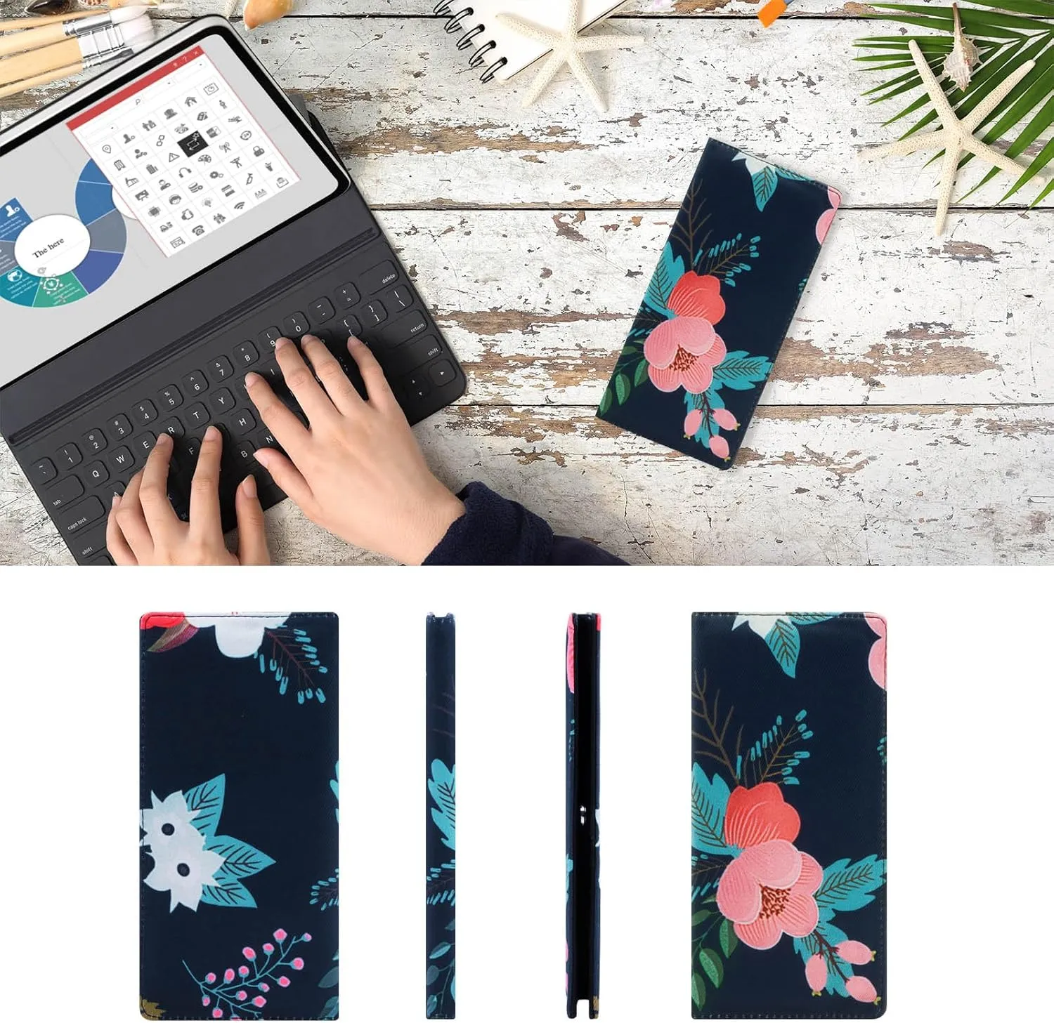 HUA ANGEL Bifold Wallets, Slim Long Wallet for Women RFID Blocking Ultra Thin Credit Card Holder Ladies Clutch Purse Billfold