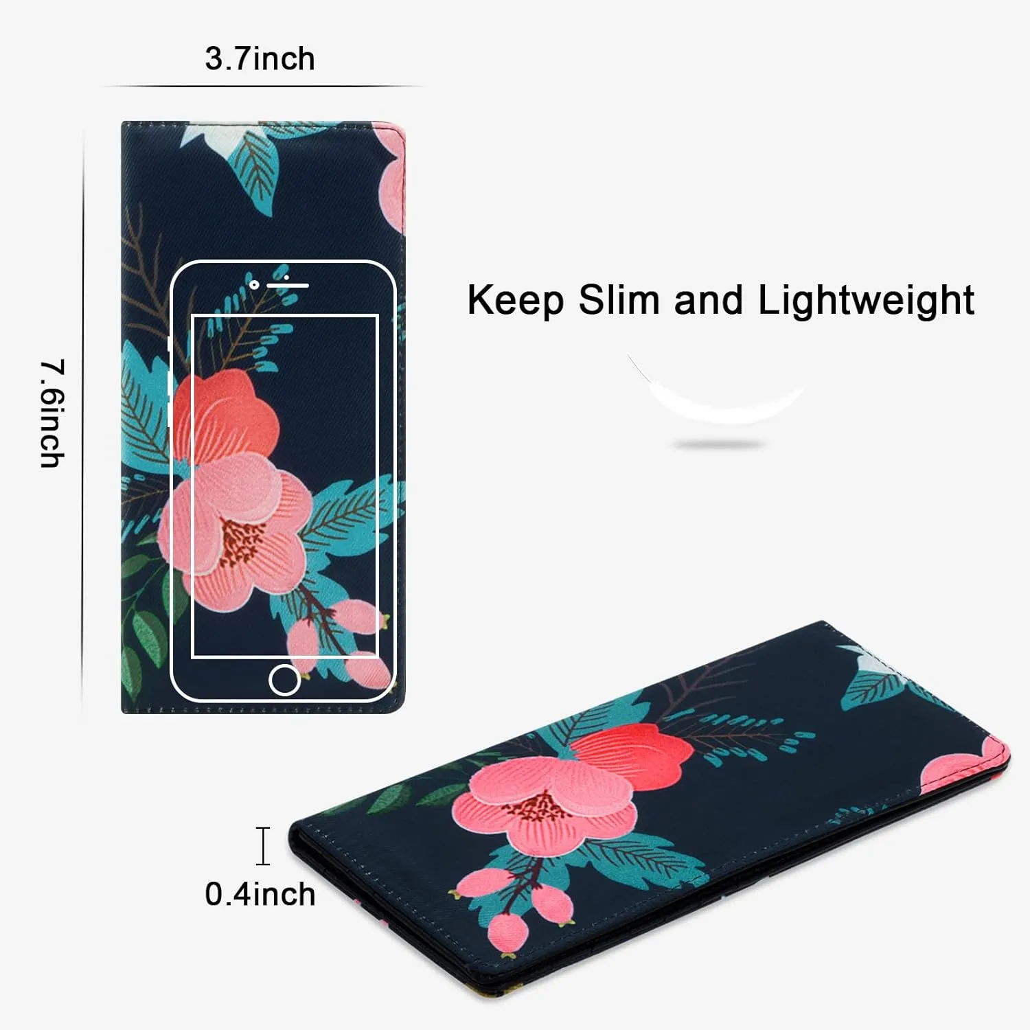 HUA ANGEL Bifold Wallets, Slim Long Wallet for Women RFID Blocking Ultra Thin Credit Card Holder Ladies Clutch Purse Billfold