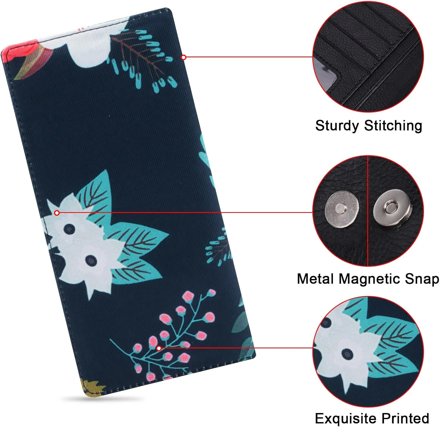 HUA ANGEL Bifold Wallets, Slim Long Wallet for Women RFID Blocking Ultra Thin Credit Card Holder Ladies Clutch Purse Billfold