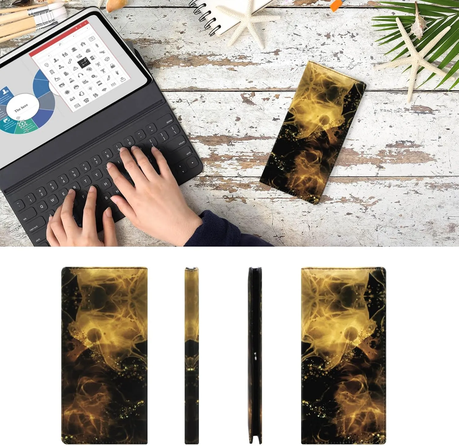 HUA ANGEL Bifold Wallets, Slim Long Wallet for Women RFID Blocking Ultra Thin Credit Card Holder Ladies Clutch Purse Billfold