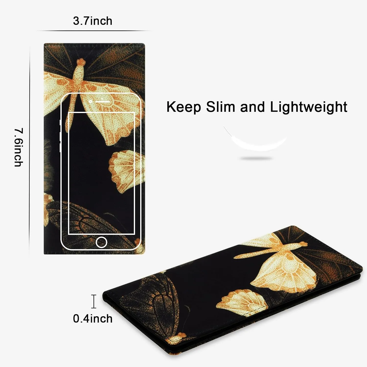 HUA ANGEL Bifold Wallets, Slim Long Wallet for Women RFID Blocking Ultra Thin Credit Card Holder Ladies Clutch Purse Billfold