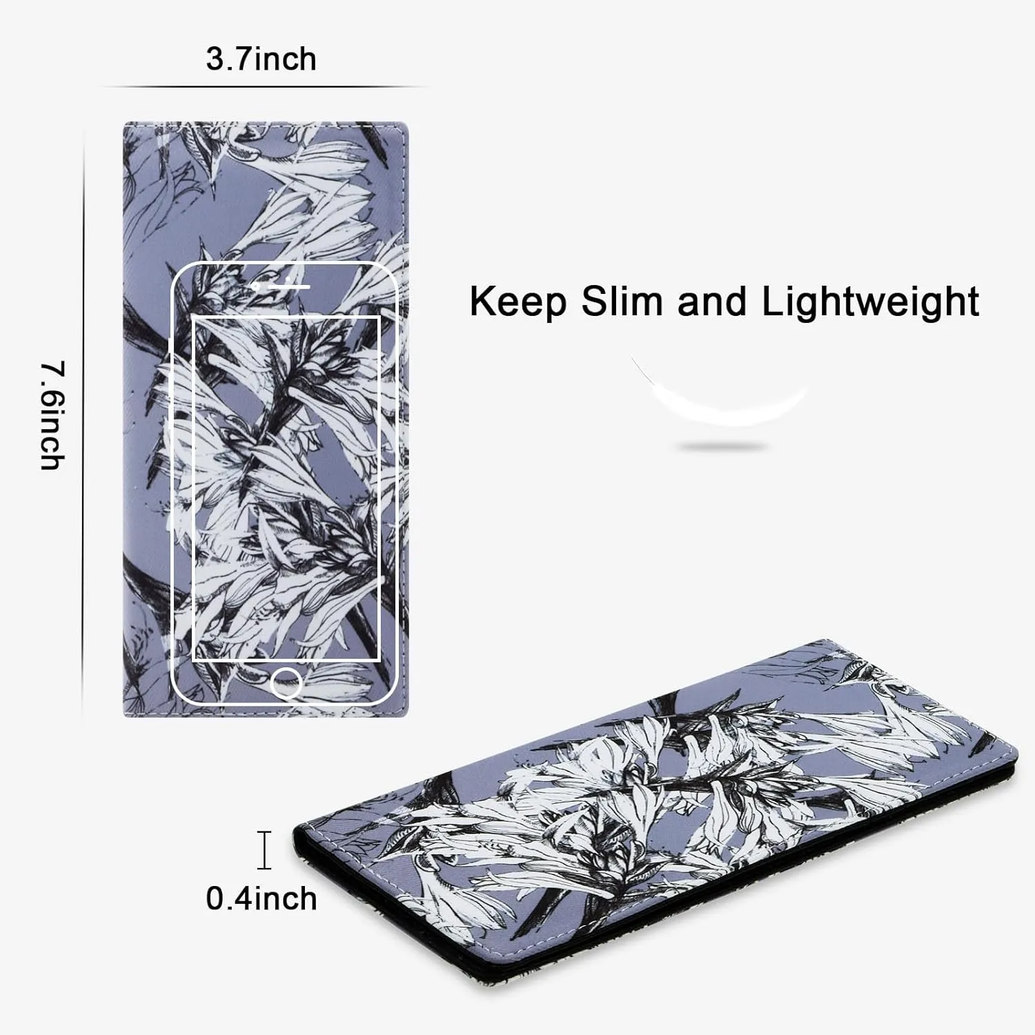 HUA ANGEL Bifold Wallets, Slim Long Wallet for Women RFID Blocking Ultra Thin Credit Card Holder Ladies Clutch Purse Billfold