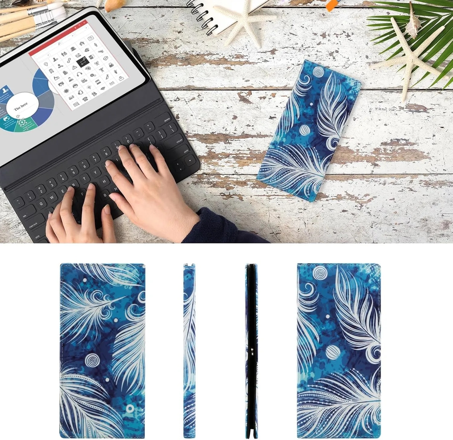 HUA ANGEL Bifold Wallets, Slim Long Wallet for Women RFID Blocking Ultra Thin Credit Card Holder Ladies Clutch Purse Billfold