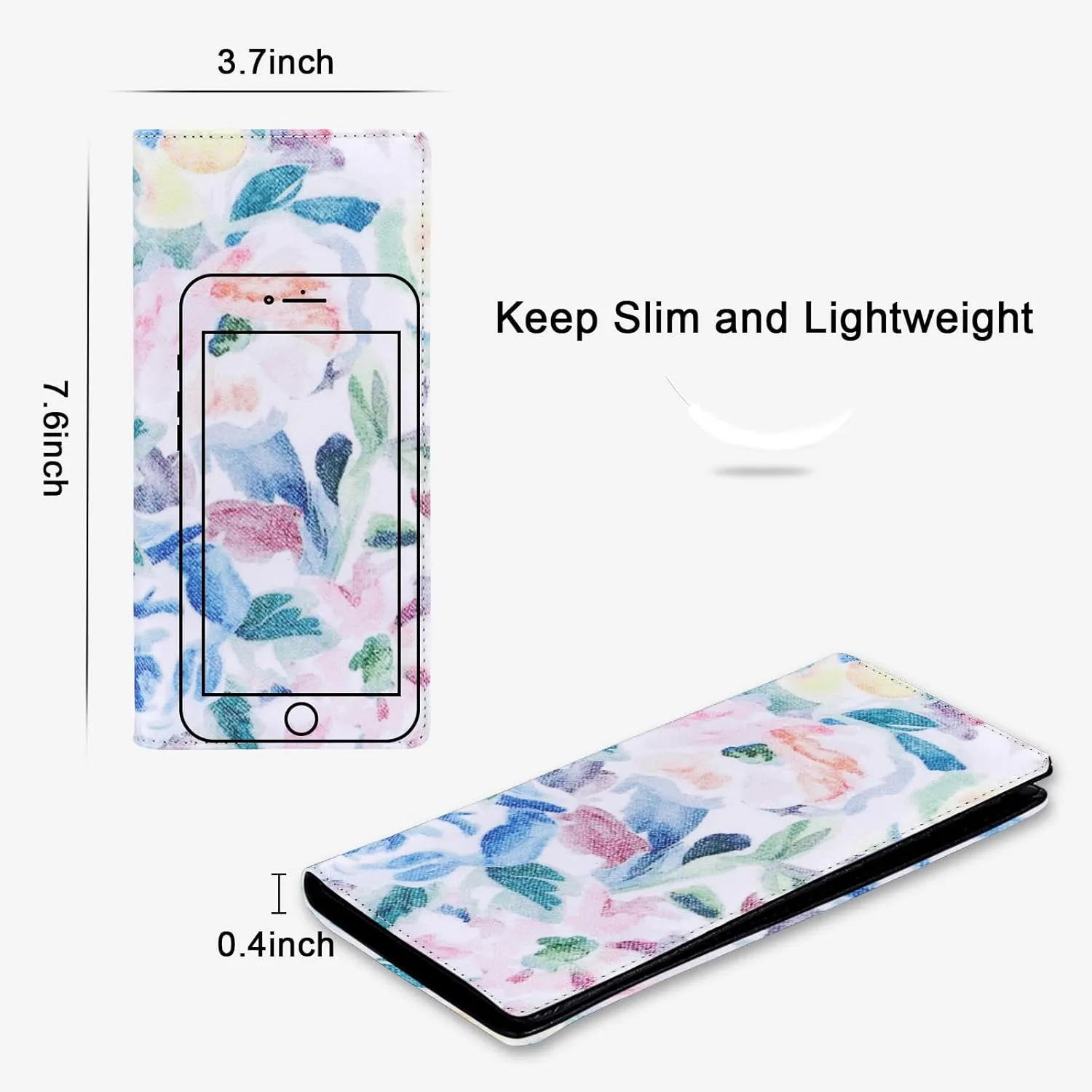 HUA ANGEL Ultra Slim Thin Women Wallet, RFID Blocking Credit Card Holder Bifold Long Purse Magnetic Buckle Ladies Billfold