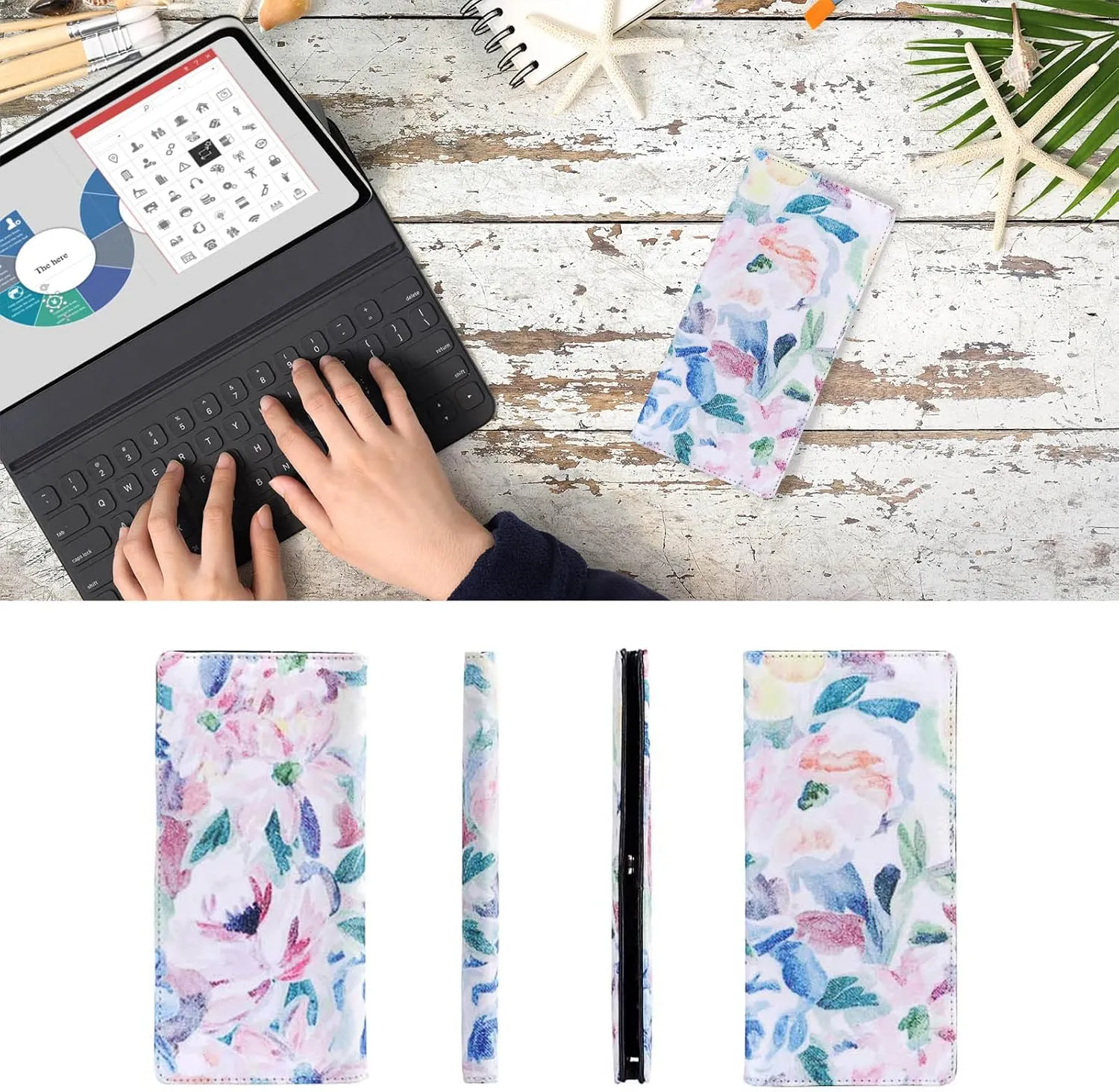 HUA ANGEL Ultra Slim Thin Women Wallet, RFID Blocking Credit Card Holder Bifold Long Purse Magnetic Buckle Ladies Billfold