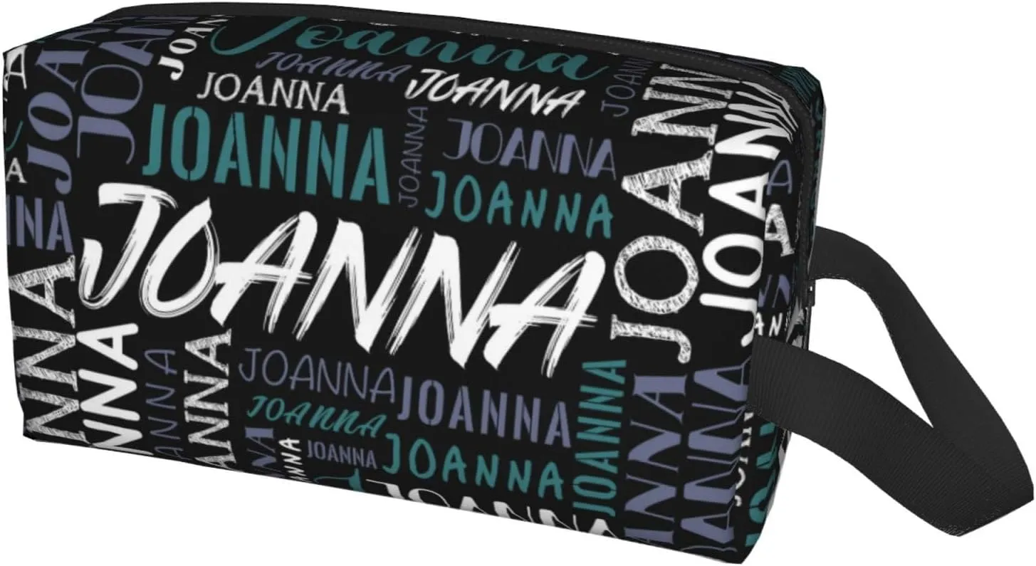 Husguciy Custom Makeup Bag with Name, Personalized Cosmetic Bag Add Your Name, Customized Zipper Toiletry Bag Gifts for Woman Wife Girls Men Travel (Black Green)