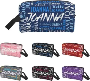 Husguciy Custom Makeup Bag with Name, Personalized Cosmetic Bag Add Your Name, Customized Zipper Toiletry Bag Gifts for Woman Wife Girls Men Travel (Blue)