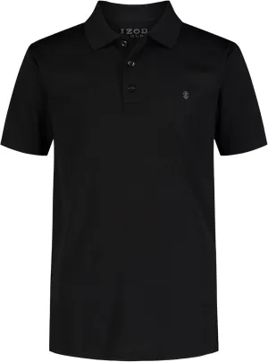 IZOD Boys' Performance Golf Grid Short Sleeve Stretch Collared Polo Shirt
