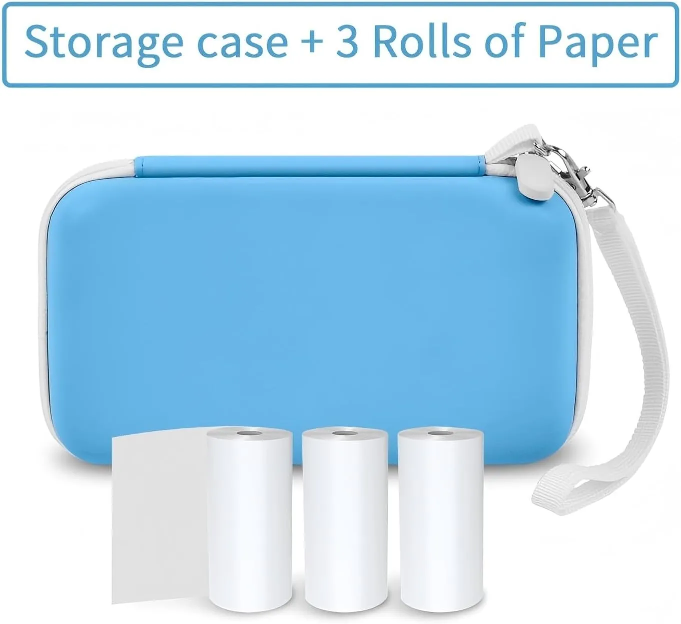 Kids Instant Print Camera Case and 3 Rolls Instant Camera Refill Print Paper -Blue