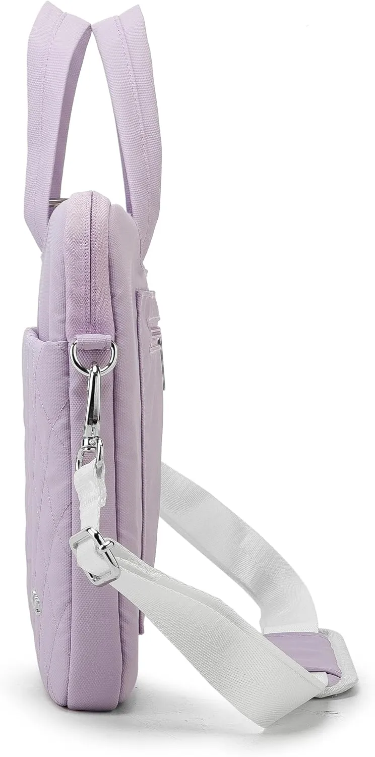 Kinmac 360 Protective Laptop Shoulder Messenger Sleeve Briefcase case Bag For MacBook Air 15 inch,MacBook Pro 16 inch and 15 inch-15.6 inch Laptop (Purple Embroider)