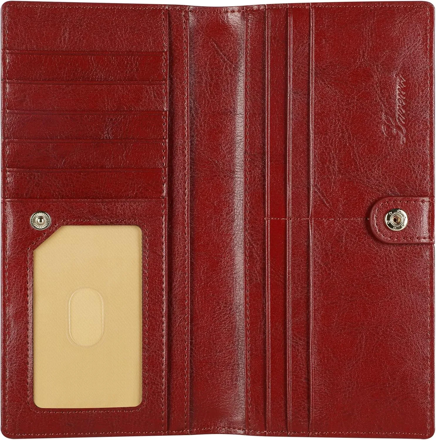 Lavemi Ultra Slim Thin Leather Women Wallet RFID Blocking Credit Card Holder Bifold Long Ladies Billfold