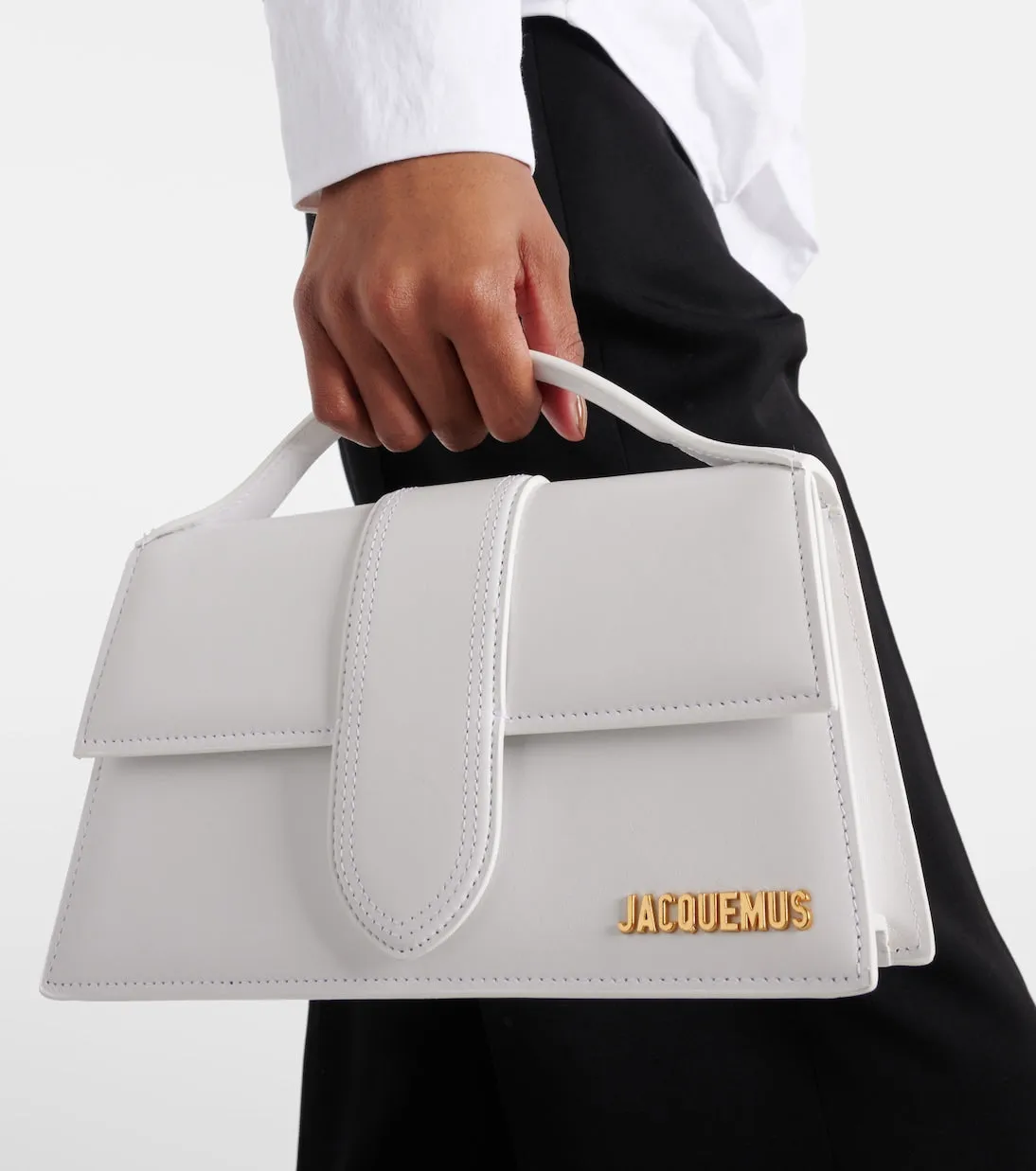 Le Grand Bambino Jacquemus leather bag, white