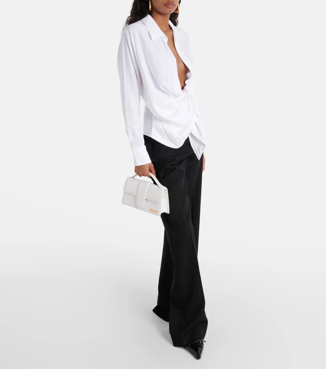 Le Grand Bambino Jacquemus leather bag, white