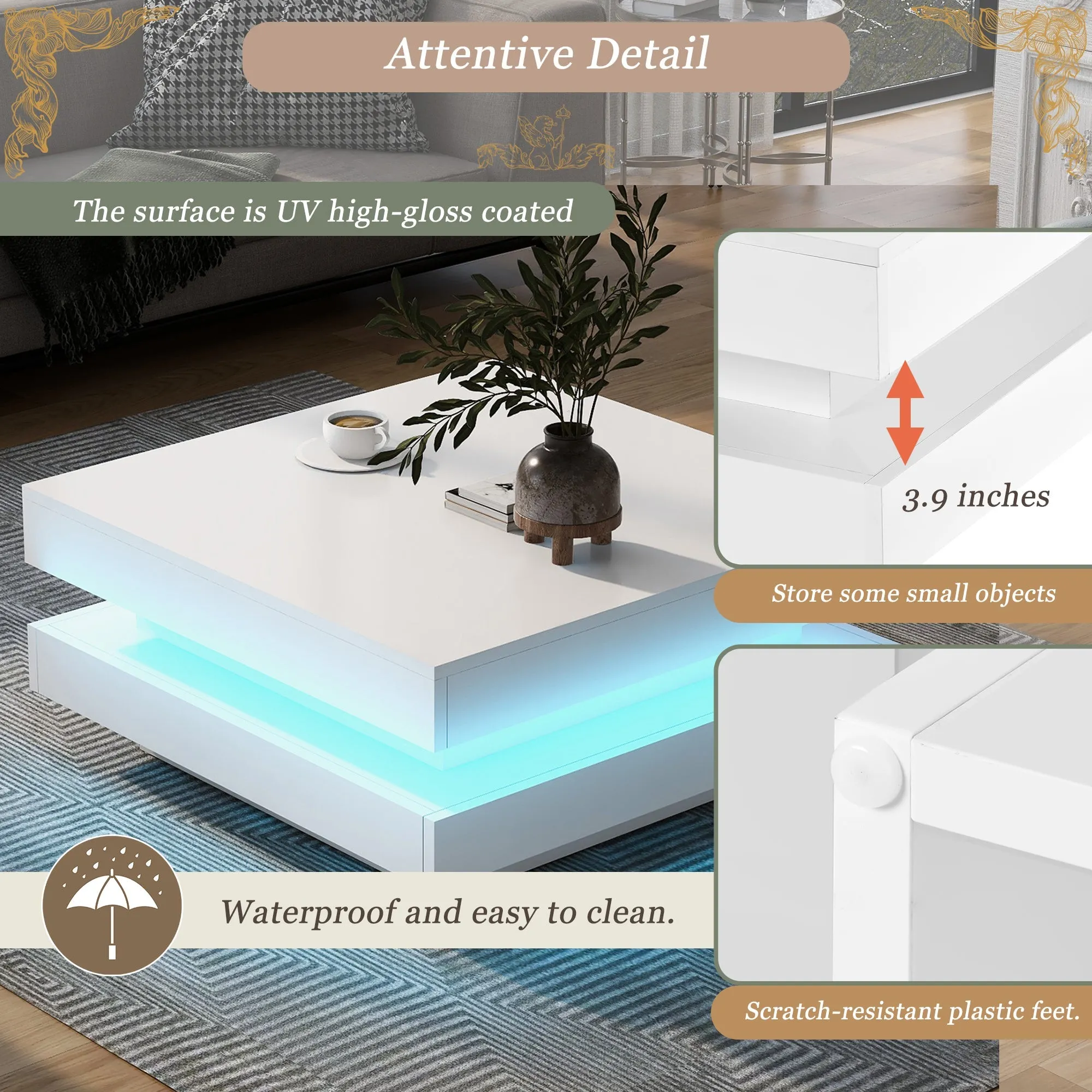 LED Minimalist Coffee Table