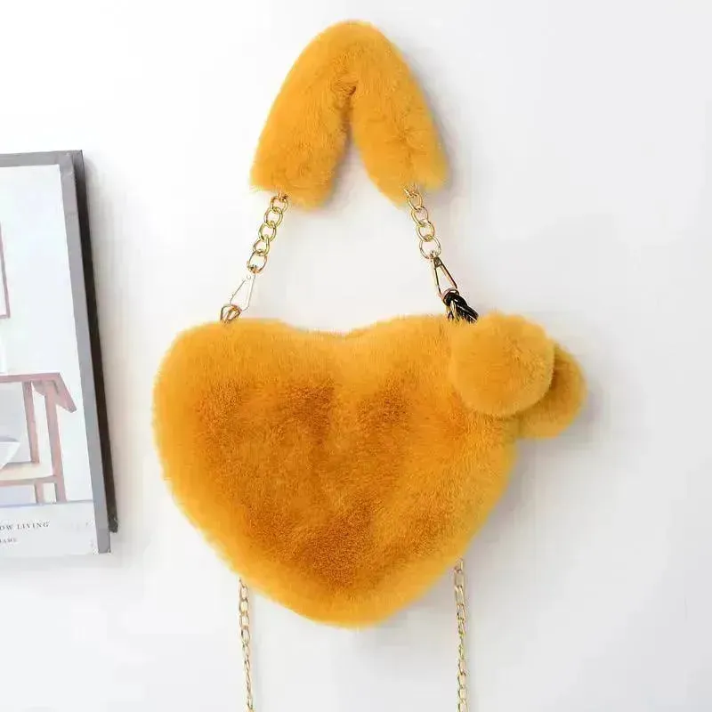 Love Bags Soft Plush Handbags Women Valentine's Day Party Bag