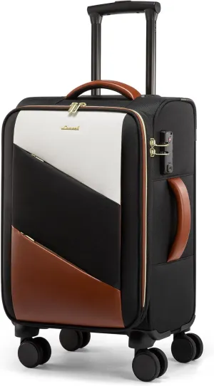 LOVEVOOK Carry On Luggage 22x14x9 Airline Approved,20 Inch Carry-on Suitcase for Women,Softside Suitcases with Wheels,Rolling Checked Luggage with TSA Lock,Lightweight Travel