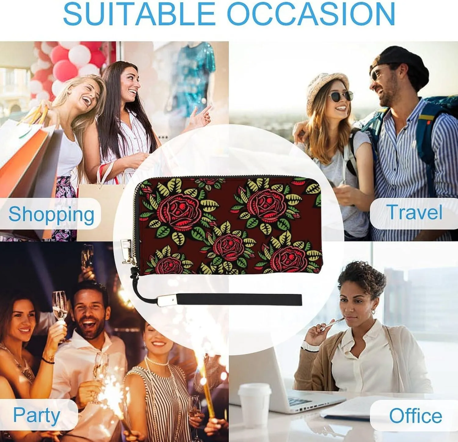 Luxury Long Handbag - PU Leather Large Capacity Clutch Purse with Multiple Card Slots | Elegant Travel Wallet, Party Evening Bag, Gift Box Included (Multiple Colors)