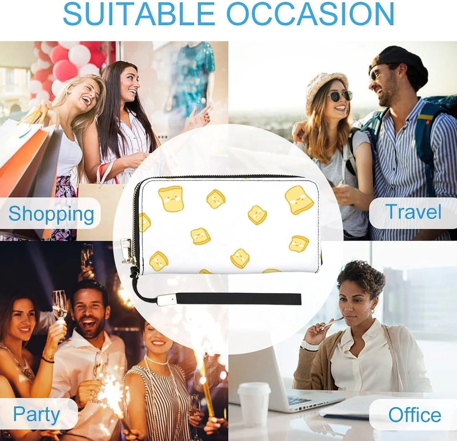 Luxury Long Handbag - PU Leather Large Capacity Clutch Purse with Multiple Card Slots | Elegant Travel Wallet, Party Evening Bag, Gift Box Included (Multiple Colors)