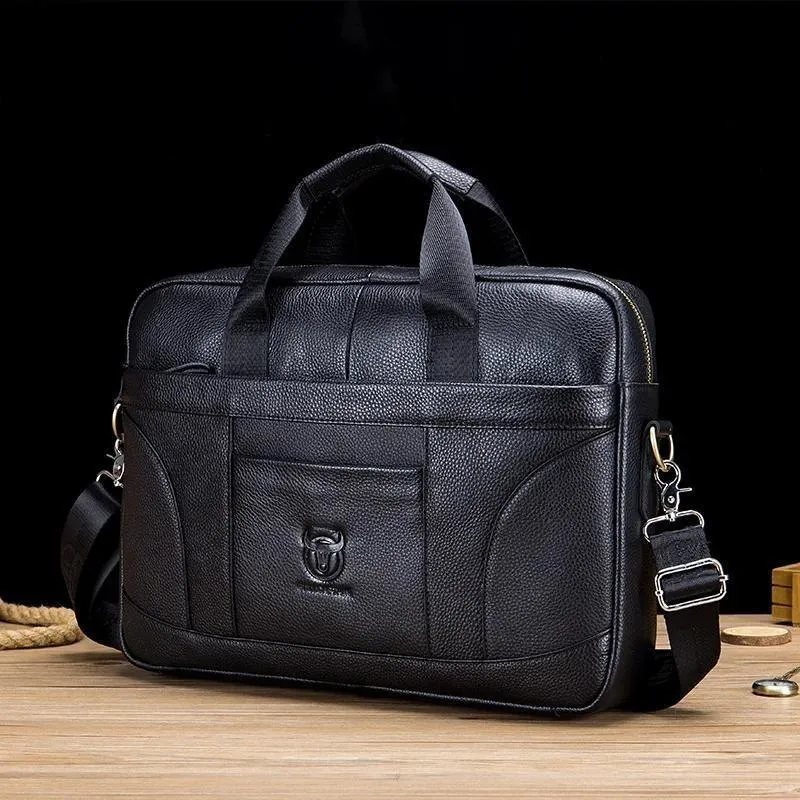 Men Briefcase Famous Brand Leather Shoulder Messenger Bags Office Handbag