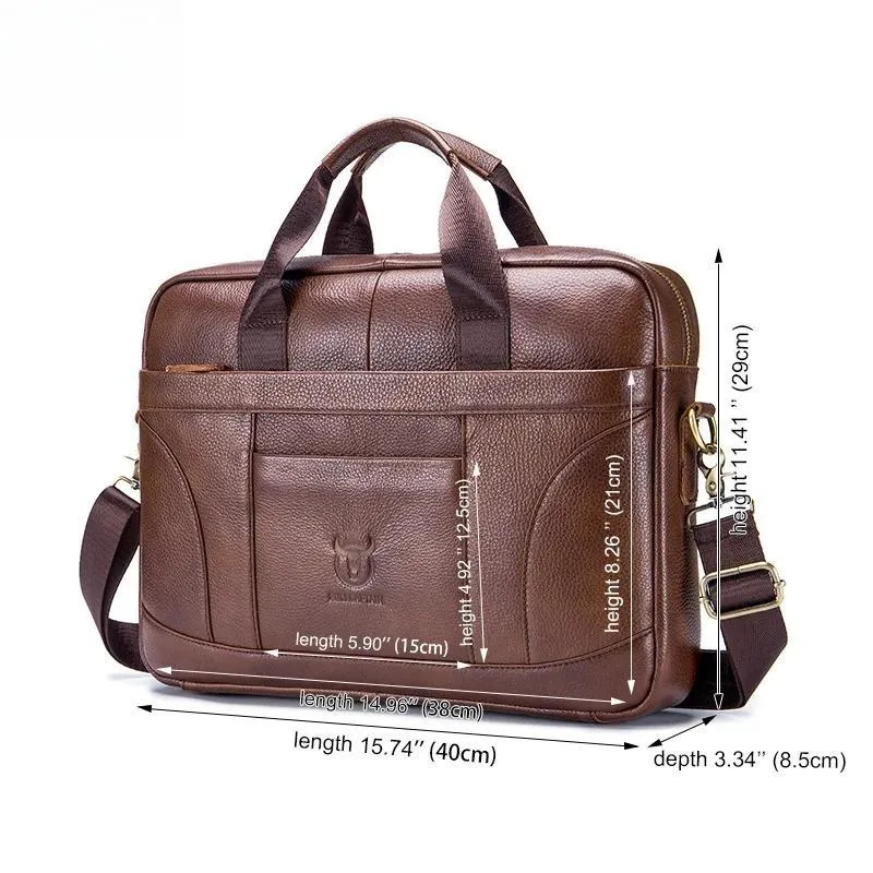 Men Briefcase Famous Brand Leather Shoulder Messenger Bags Office Handbag