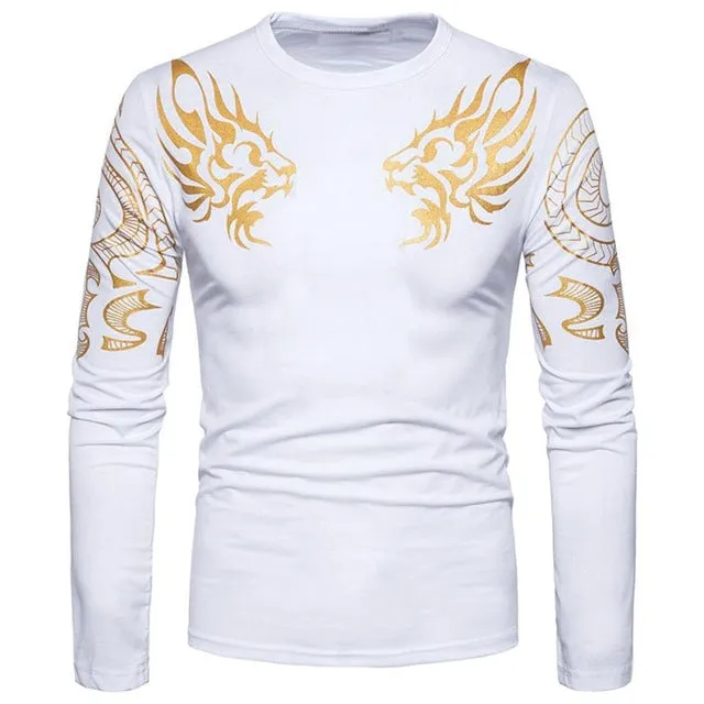 Mens Slim Fit Casual Shirt T-Shirt Long Sleeve T-Shirts