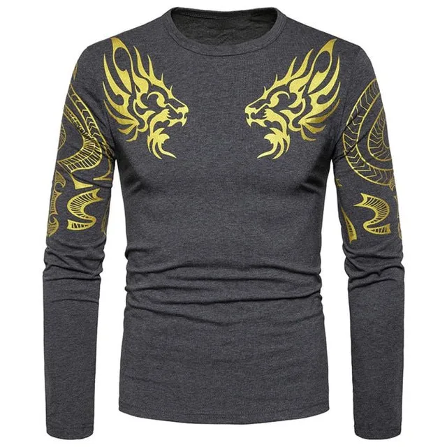 Mens Slim Fit Casual Shirt T-Shirt Long Sleeve T-Shirts