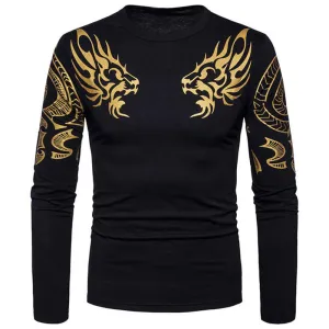 Mens Slim Fit Casual Shirt T-Shirt Long Sleeve T-Shirts