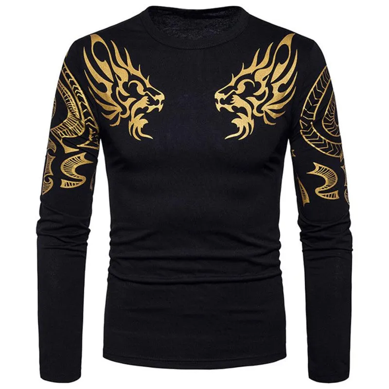 Mens Slim Fit Casual Shirt T-Shirt Long Sleeve T-Shirts