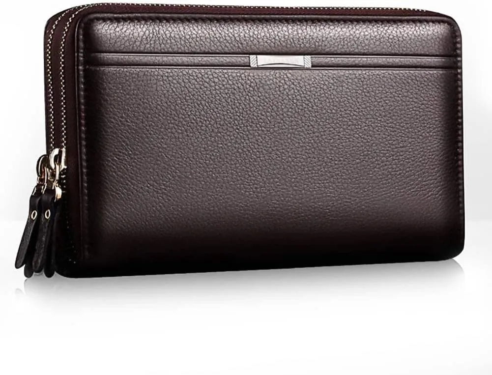 Mens Wallet Long Purse Leather Clutch Large Business Handbag Phone Card Holder Case Gift for Men Father Son Husband Boyfriend