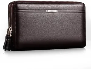Mens Wallet Long Purse Leather Clutch Large Business Handbag Phone Card Holder Case Gift for Men Father Son Husband Boyfriend
