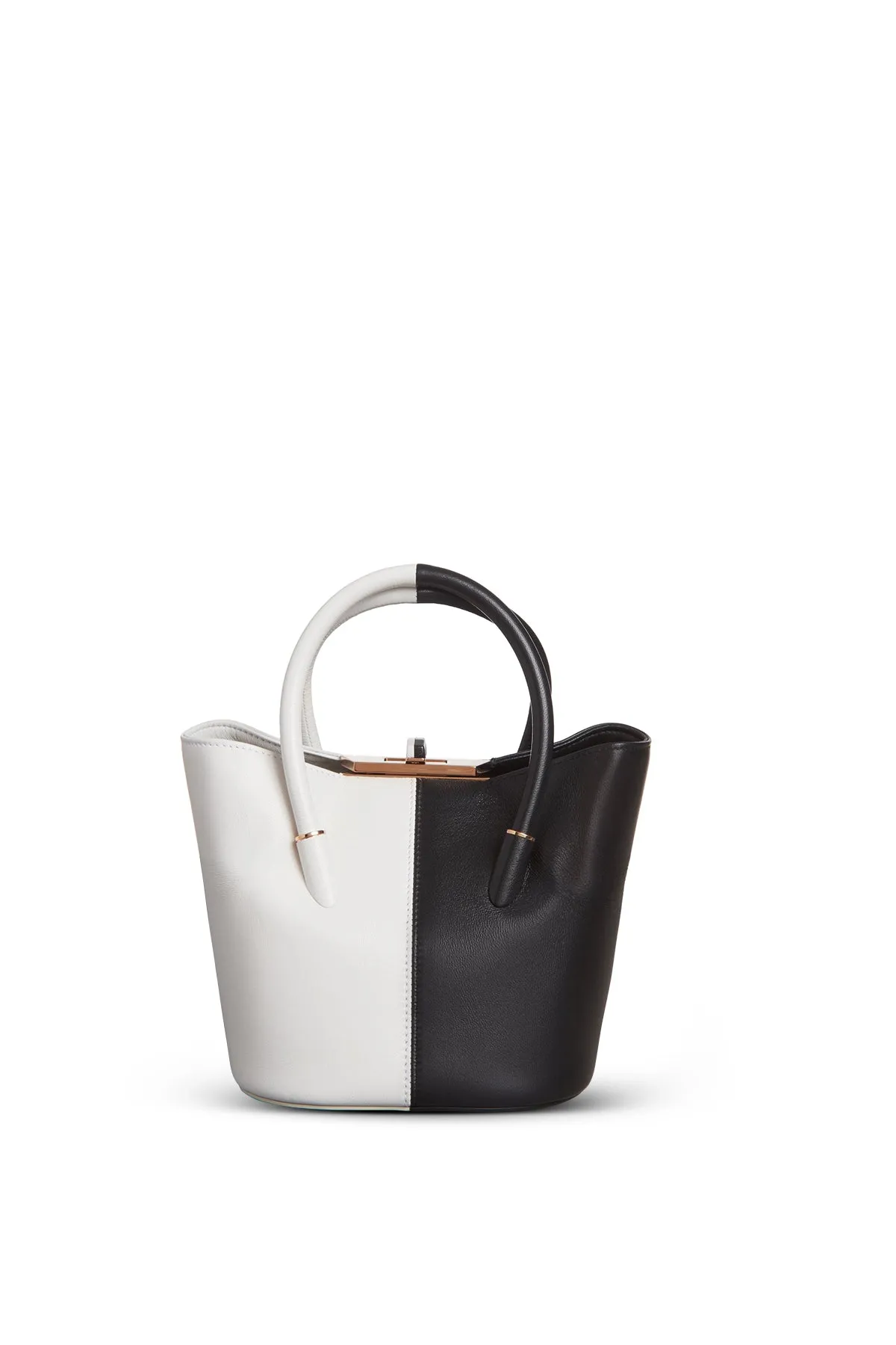 Mini Baez Bag in Black & Ivory Nappa Leather