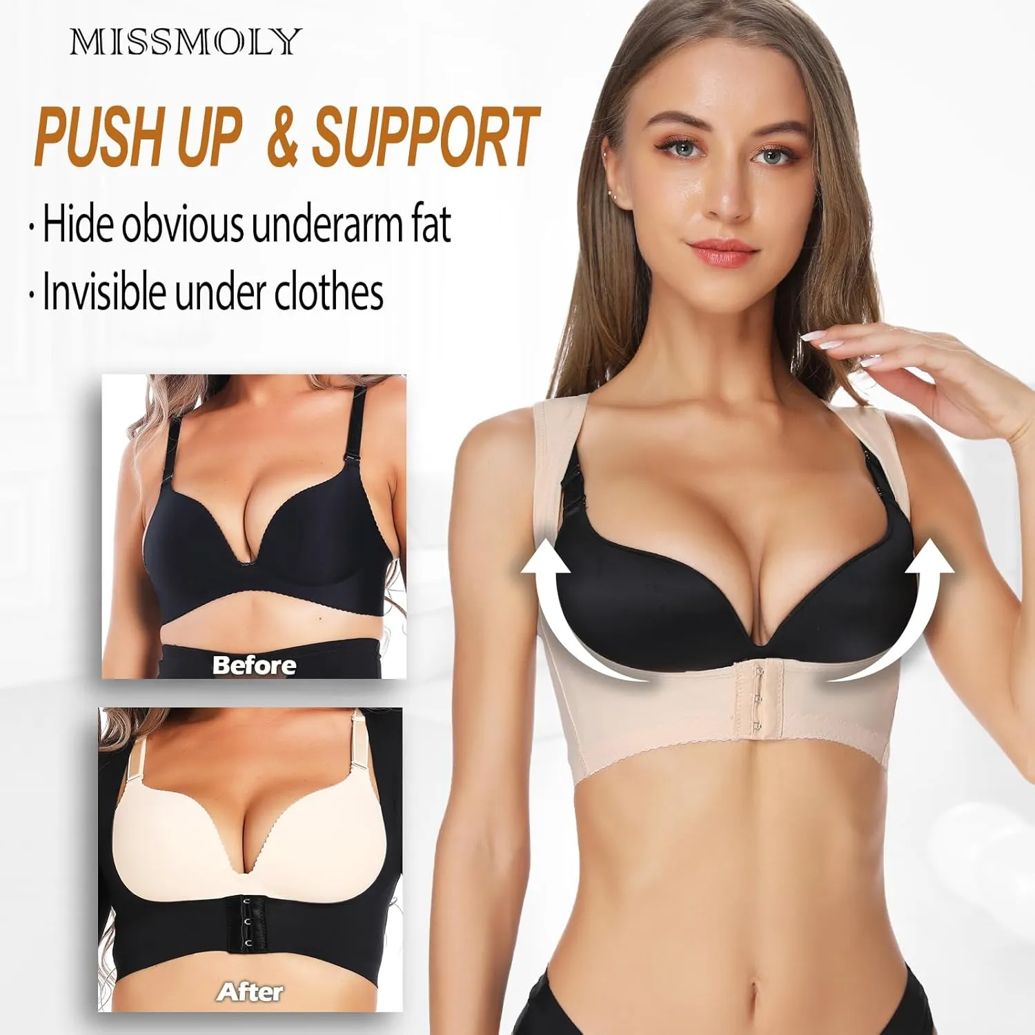 MISS MOLY Chest Brace Push up for Woemn Posture Corrector Shapewear Sleeveless Tops Back Shaper Vest