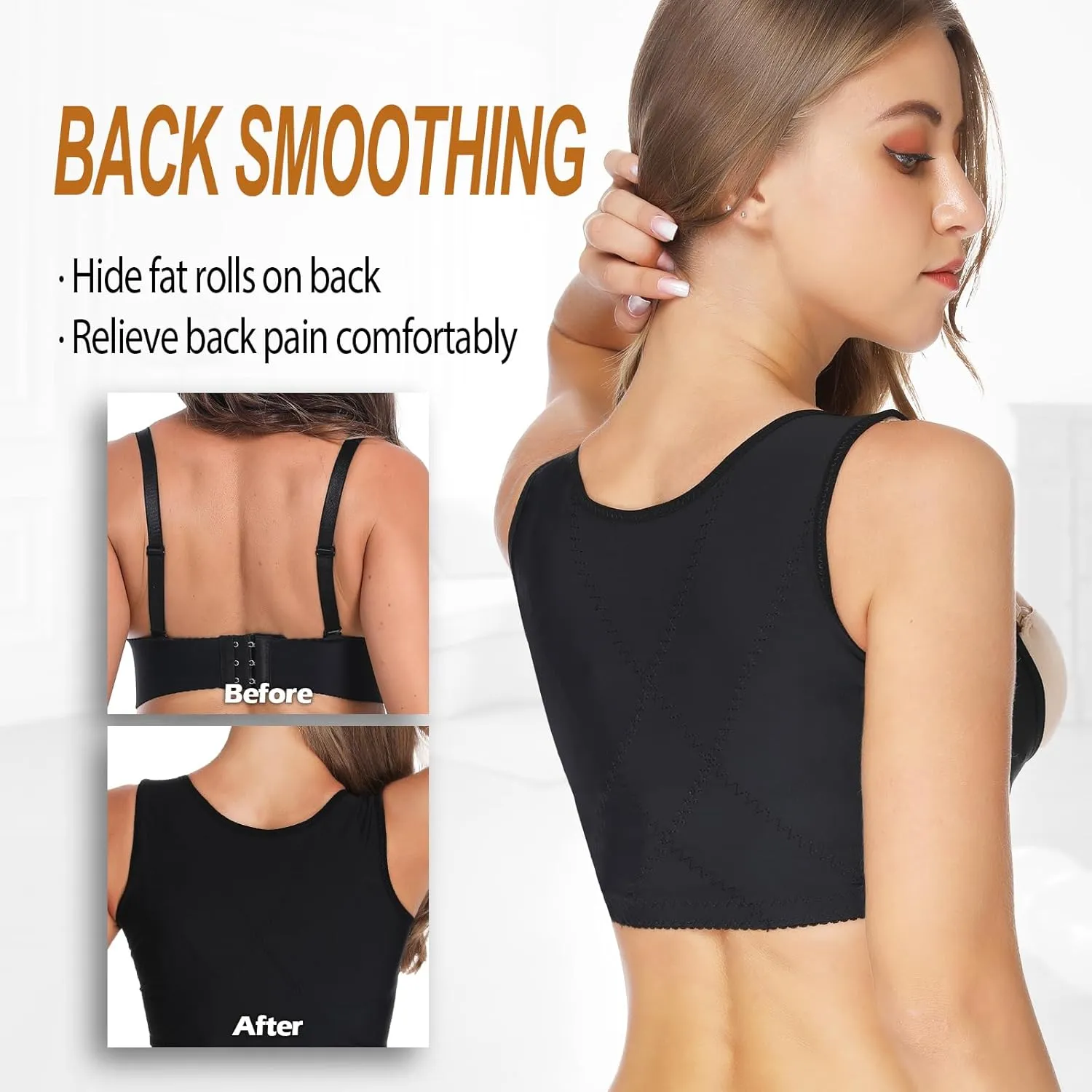 MISS MOLY Chest Brace Push up for Woemn Posture Corrector Shapewear Sleeveless Tops Back Shaper Vest