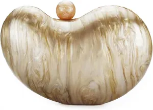 Molodo Cashew Acrylic Evening Clutch Purses for Women Elegant Evening Bag Gorgeous Handbag Shoulder Bag Wedding Party 2025
