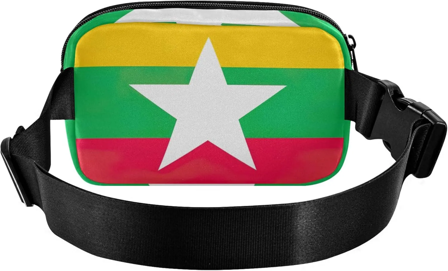 Myanmar Flag Women Fanny Pack Waterproof Anti Theft Belt Bag Cute Crossbody Waist Purse