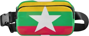 Myanmar Flag Women Fanny Pack Waterproof Anti Theft Belt Bag Cute Crossbody Waist Purse