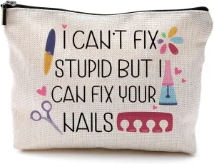 Nail Tech Gifts for Women Makeup Bag, Nail Tech Supplies, Gifts for Nail Technicians, Nail Lovers, Nail Tech Cosmetic Bag Toiletry Bag, Nail Artist Gifts, Manicurist Beautician Gifts