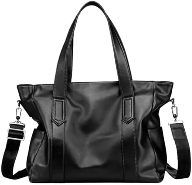 Nordic Cowhide Men's Shoulder Messenger Bag Handheld Business Document Computer Bag for Office Commute