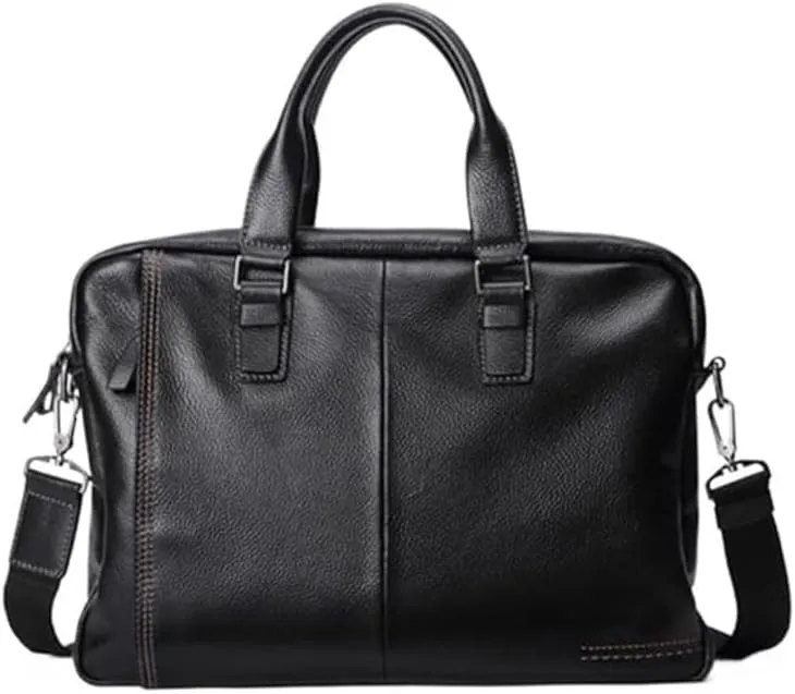 Nordic Men's Briefcase Shoulder Messenger Bag Genuine Leather Business Men's Bag for Office Commute