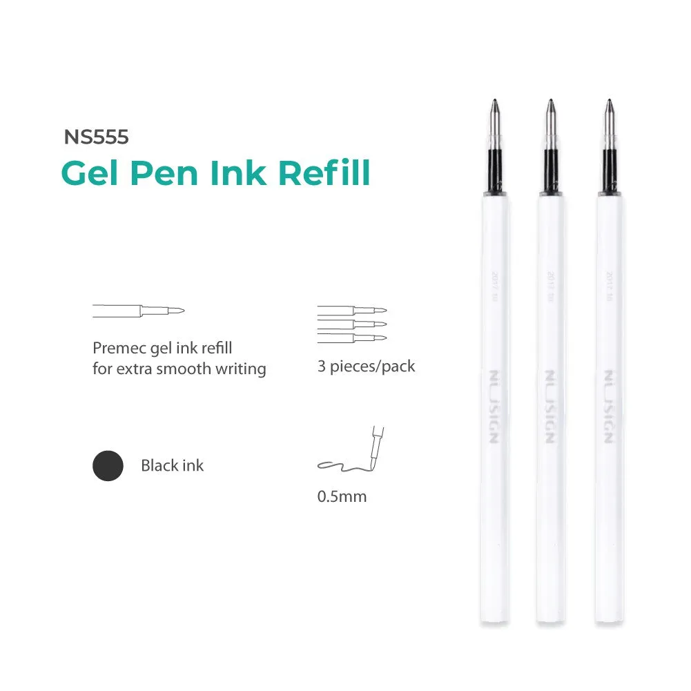 NU SIGN Gel Pen refill 0.5mm Black ink