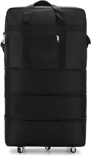 plplaaoo Expandable Foldable Suitcase Collapsible Rolling Travel Luggage Bag Water Oxford Cloth for Men Women Travel Size SML (M)