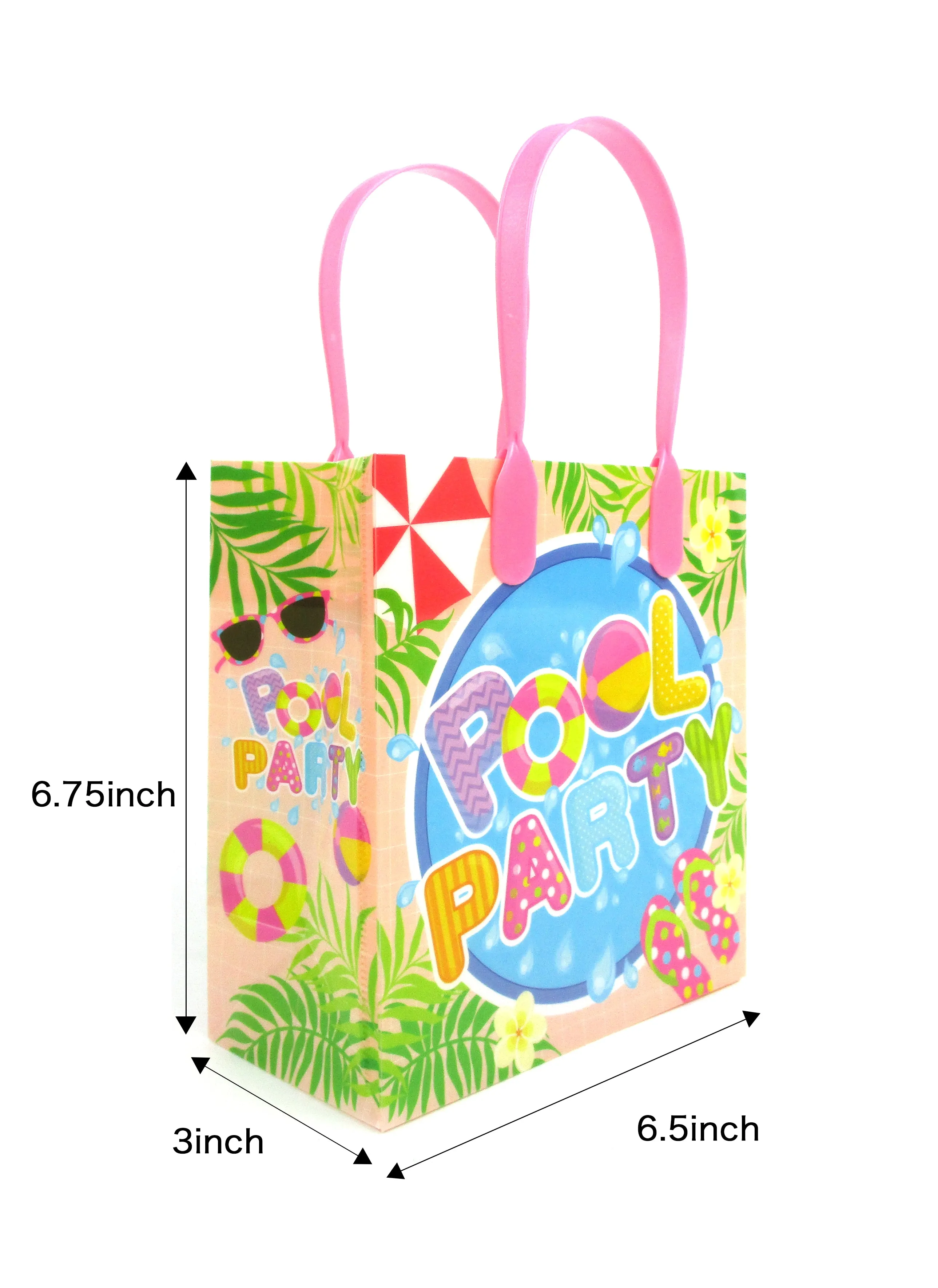 Pool Beach Summer Party Favor Bags Treat Bags - Set of 6 or 12