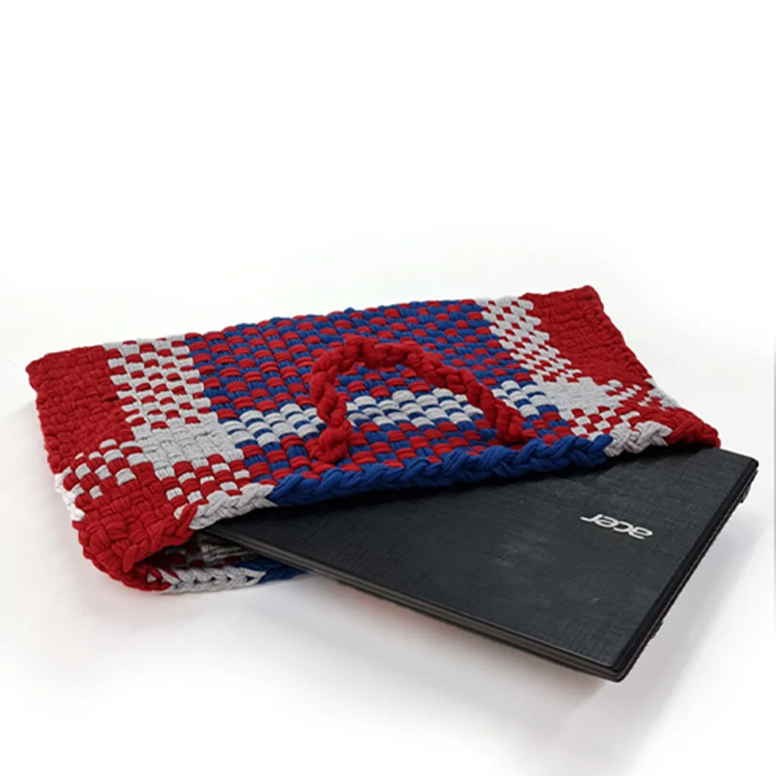 Red Hand Woven Laptop Bag