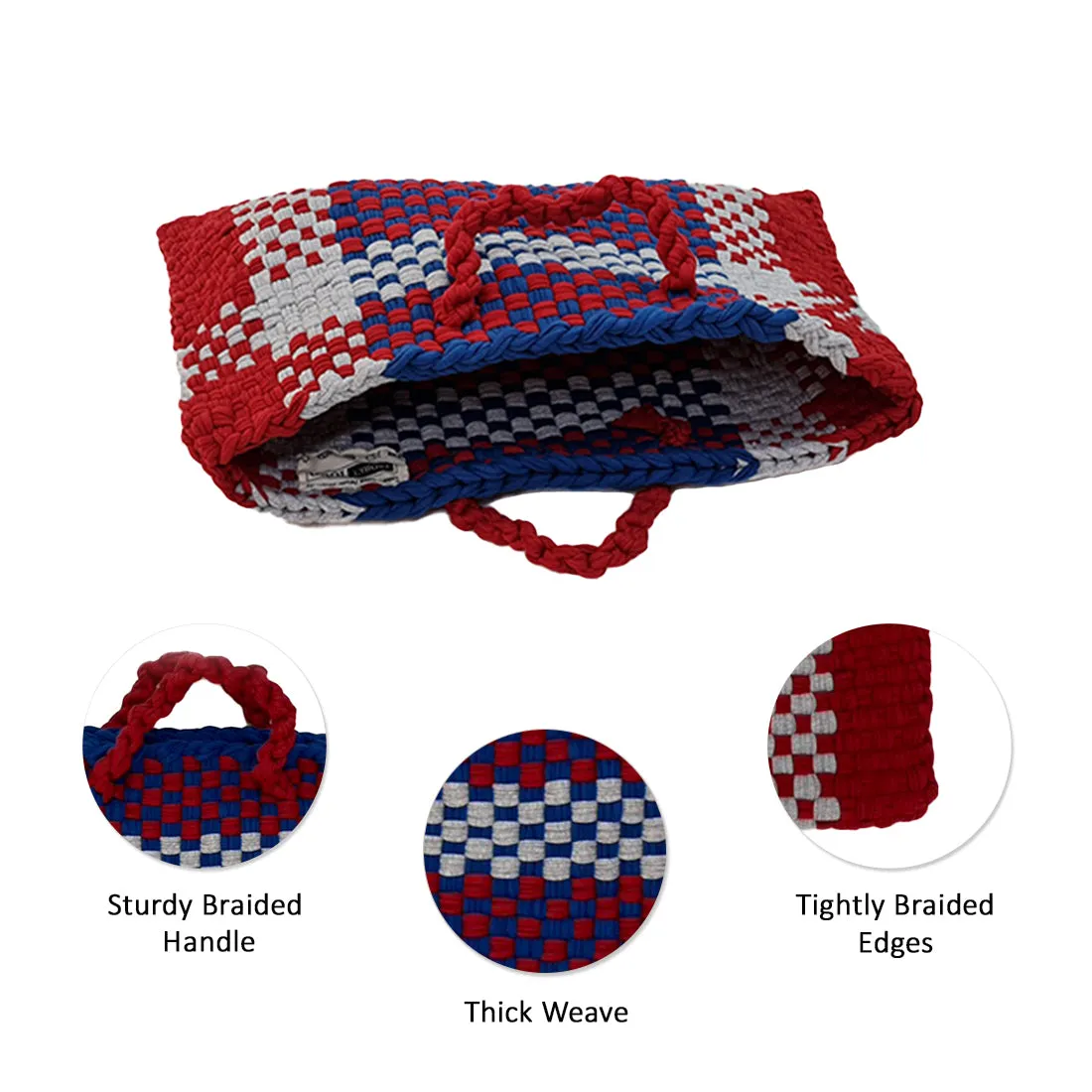 Red Hand Woven Laptop Bag
