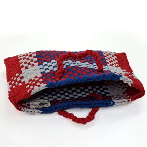 Red Hand Woven Laptop Bag