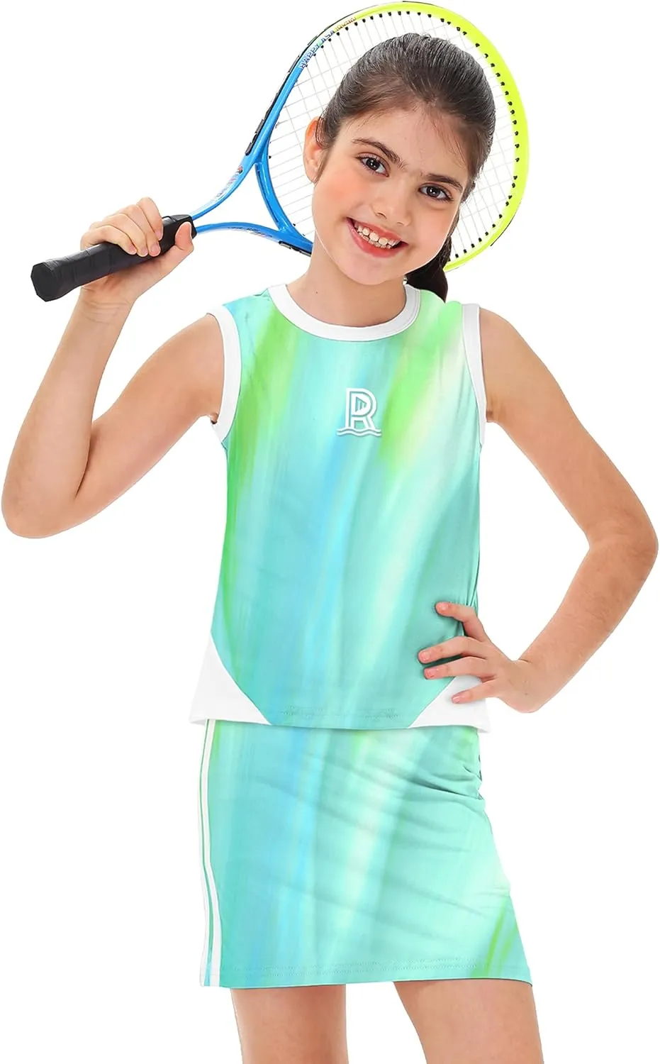 Remimi Girls Tennis Outfits Golf Tank Top and Skirt with Shorts 4-12 Years